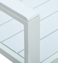 Gartenbank 120 cm HDPE Weiß Holz-Optik