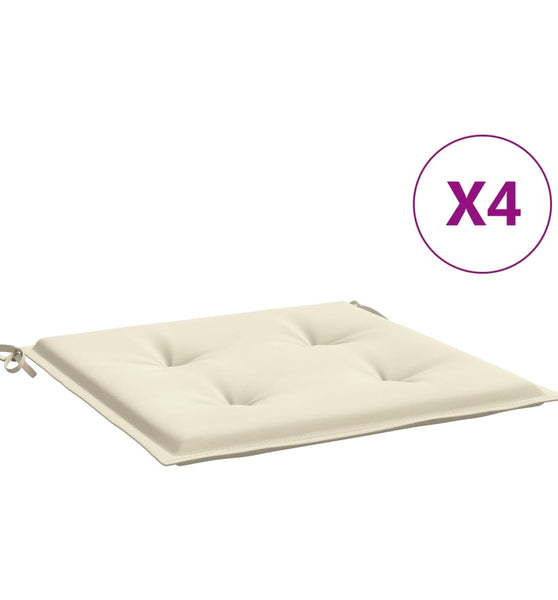 Gartenstuhl-Kissen 4 Stk. Creme 40x40x3 cm Oxford-Gewebe