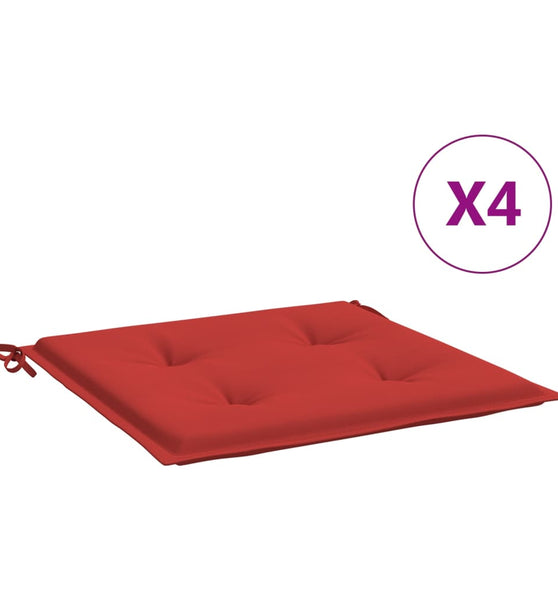 vidaXL Gartenstuhl-Kissen 4 Stk. Rot 40x40x3 cm Oxford-Gewebe