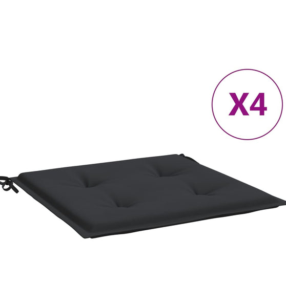 vidaXL Gartenstuhl-Kissen 4 Stk. Schwarz 40x40x3 cm Oxford-Gewebe