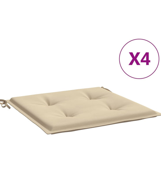 Gartenstuhl-Kissen 4 Stk. Beige 40x40x3 cm Oxford-Gewebe