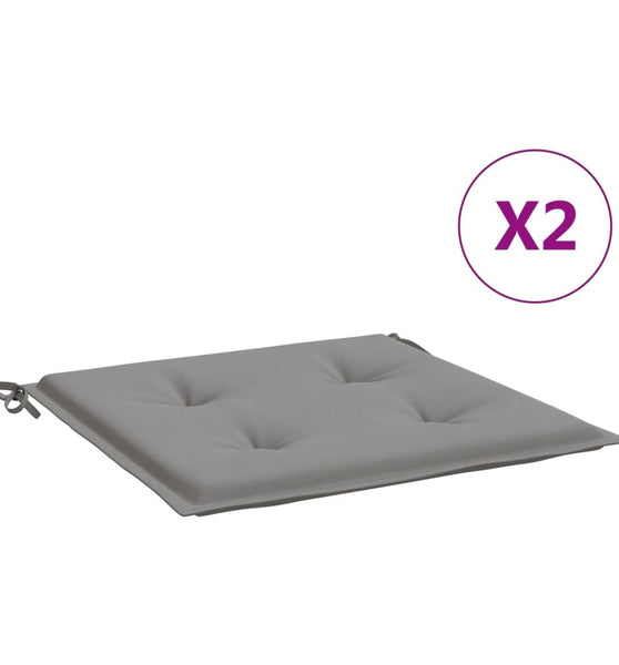 Gartenstuhl-Kissen 2 Stk. Grau 50x50x3 cm Oxford-Gewebe