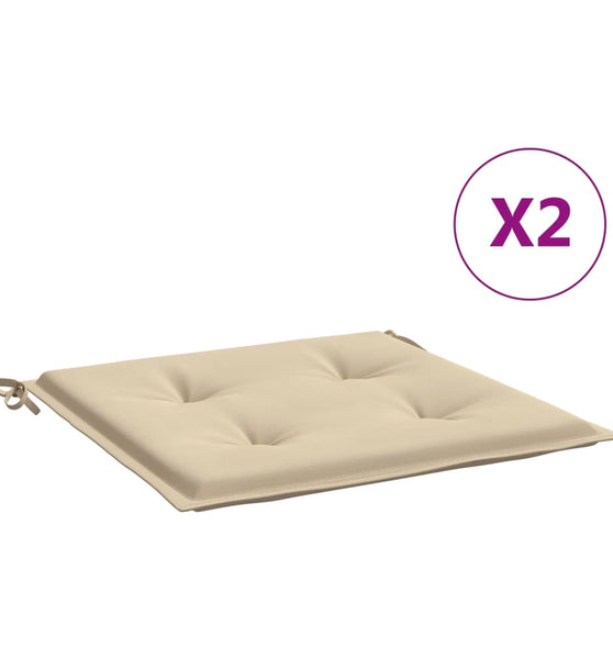 Gartenstuhl-Kissen 2 Stk. Beige 50x50x3 cm Oxford-Gewebe