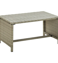 4-tlg. Garten-Lounge-Set mit Auflagen Beige Poly Rattan