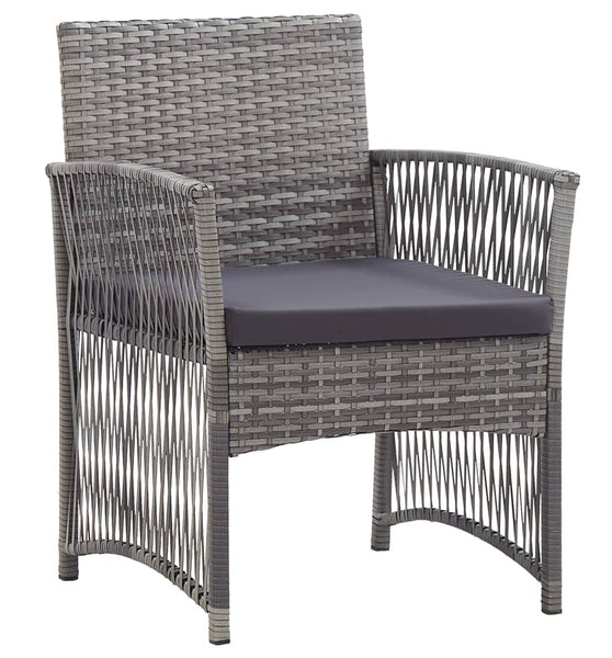 Gartensessel mit Sitzkissen 2 Stk. Anthrazit Poly Rattan