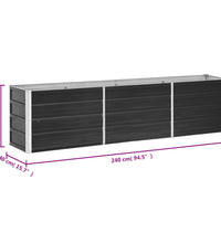 Garten-Hochbeet Verzinkter Stahl 240×40×45 cm Anthrazit