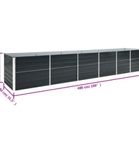 Garten-Hochbeet Verzinkter Stahl 480x80x77 cm Anthrazit