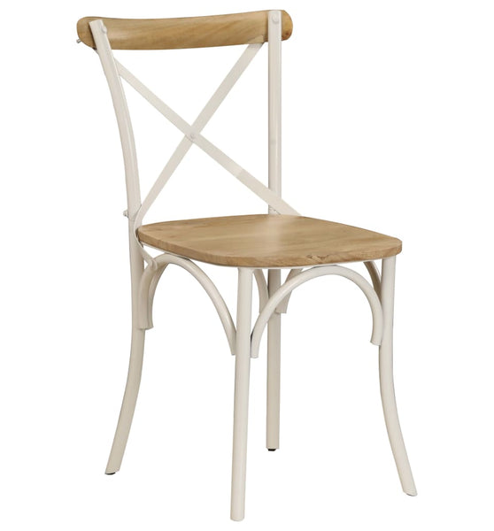 Esszimmerstühle 4 Stk. Weiß Mango-Massivholz