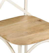 Esszimmerstühle 4 Stk. Weiß Mango-Massivholz