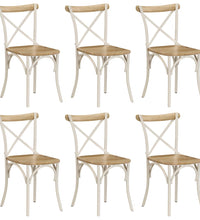 Esszimmerstühle 6 Stk. Weiß Mango-Massivholz