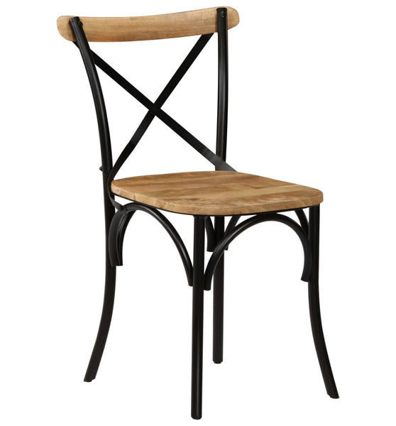 Esszimmerstühle 4 Stk. Schwarz Mango-Massivholz