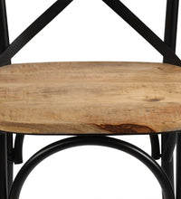 Esszimmerstühle 4 Stk. Schwarz Mango-Massivholz