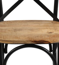 Esszimmerstühle 6 Stk. Schwarz Mango-Massivholz