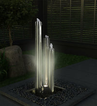 Gartenbrunnen Silbern 48x34x88 cm Edelstahl