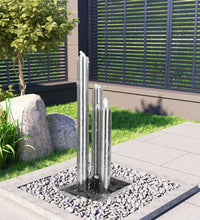 Gartenbrunnen Silbern 48x34x88 cm Edelstahl