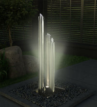 Gartenbrunnen Silbern 48x34x123 cm Edelstahl