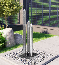 Gartenbrunnen Silbern 48x34x123 cm Edelstahl