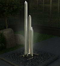 Gartenbrunnen Silbern 48x34x153 cm Edelstahl