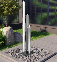 Gartenbrunnen Silbern 48x34x153 cm Edelstahl