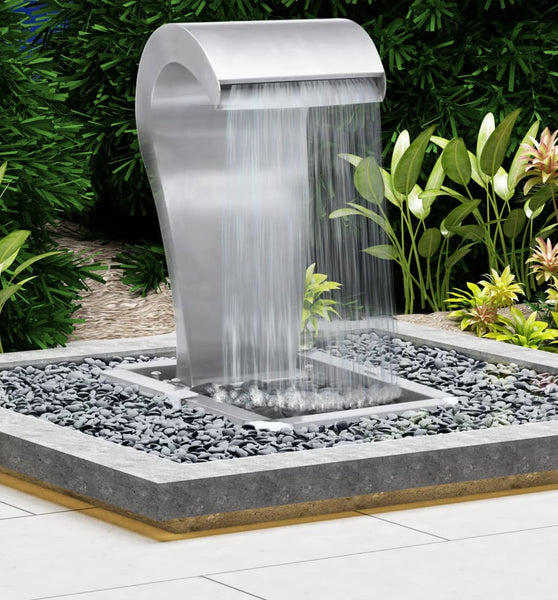 Garten-Wasserfall Silbern 52,4x34,2x82 cm Edelstahl