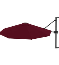 Sonnenschirm zur Wandmontage mit Metall-Mast 300cm Burgunderrot