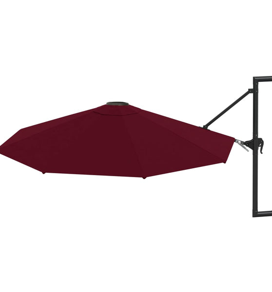 Sonnenschirm zur Wandmontage mit Metall-Mast 300cm Burgunderrot