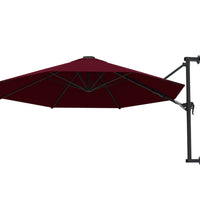Sonnenschirm zur Wandmontage mit Metall-Mast 300cm Burgunderrot
