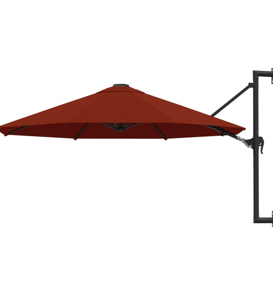 Sonnenschirm zur Wandmontage mit Metall-Mast 300 cm Terrakotta