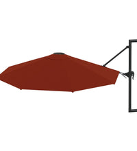 Sonnenschirm zur Wandmontage mit Metall-Mast 300 cm Terrakotta