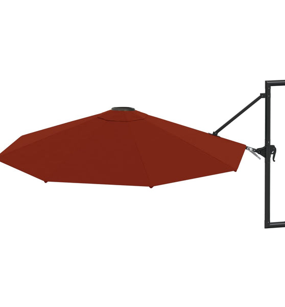 Sonnenschirm zur Wandmontage mit Metall-Mast 300 cm Terrakotta