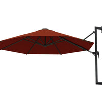 Sonnenschirm zur Wandmontage mit Metall-Mast 300 cm Terrakotta