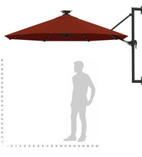 Sonnenschirm zur Wandmontage mit Metall-Mast 300 cm Terrakotta