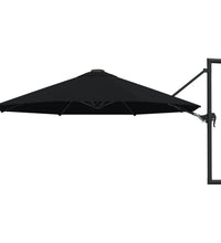 Sonnenschirm zur Wandmontage mit Metall-Mast 300 cm Schwarz