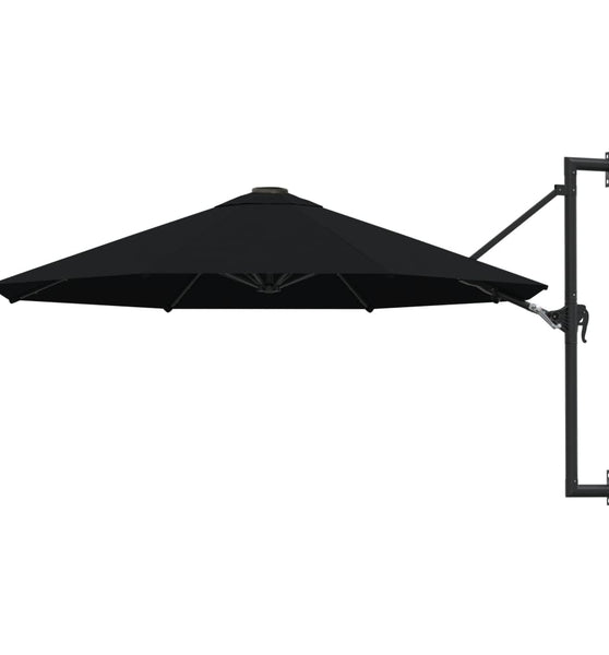 Sonnenschirm zur Wandmontage mit Metall-Mast 300 cm Schwarz