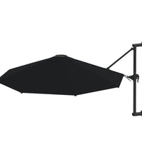 Sonnenschirm zur Wandmontage mit Metall-Mast 300 cm Schwarz
