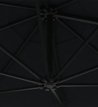 Sonnenschirm zur Wandmontage mit Metall-Mast 300 cm Schwarz