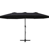 Sonnenschirm mit Aluminium-Mast 460x270 cm Schwarz