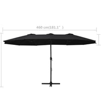 Sonnenschirm mit Aluminium-Mast 460x270 cm Schwarz