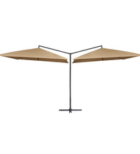 Doppel-Sonnenschirm mit Stahl-Mast 250x250 cm Taupe