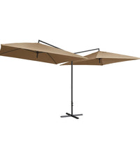 Doppel-Sonnenschirm mit Stahl-Mast 250x250 cm Taupe