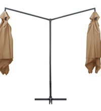 Doppel-Sonnenschirm mit Stahl-Mast 250x250 cm Taupe