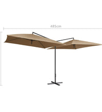 Doppel-Sonnenschirm mit Stahl-Mast 250x250 cm Taupe