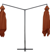 Doppel-Sonnenschirm mit Stahl-Mast 250x250 cm Terrakotta