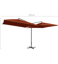 Doppel-Sonnenschirm mit Stahl-Mast 250x250 cm Terrakotta