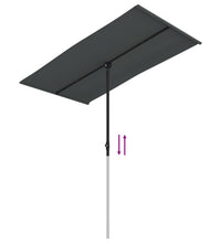 Sonnenschirm mit Aluminium-Mast 180x110 cm Anthrazit