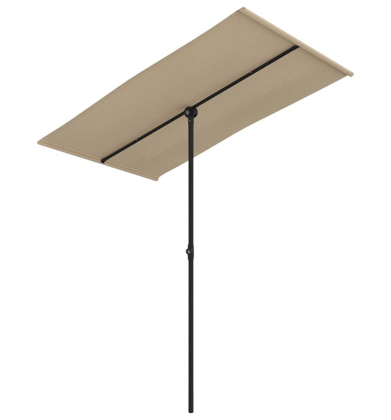 Sonnenschirm mit Aluminium-Mast 180x110 cm Taupe
