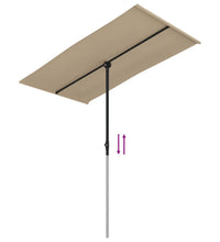 Sonnenschirm mit Aluminium-Mast 180x110 cm Taupe