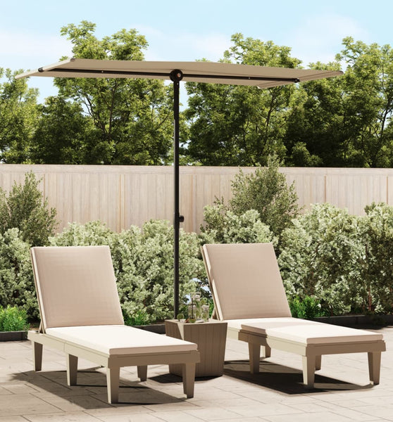 Sonnenschirm mit Aluminium-Mast 180x110 cm Taupe