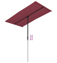 Sonnenschirm mit Aluminium-Mast 180x110 cm Bordeauxrot
