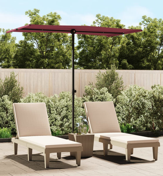 Sonnenschirm mit Aluminium-Mast 180x110 cm Bordeauxrot
